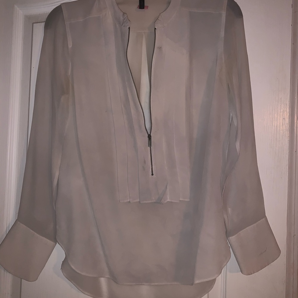 Pre Owned BCBG Silk Tuxedo Blouse XS